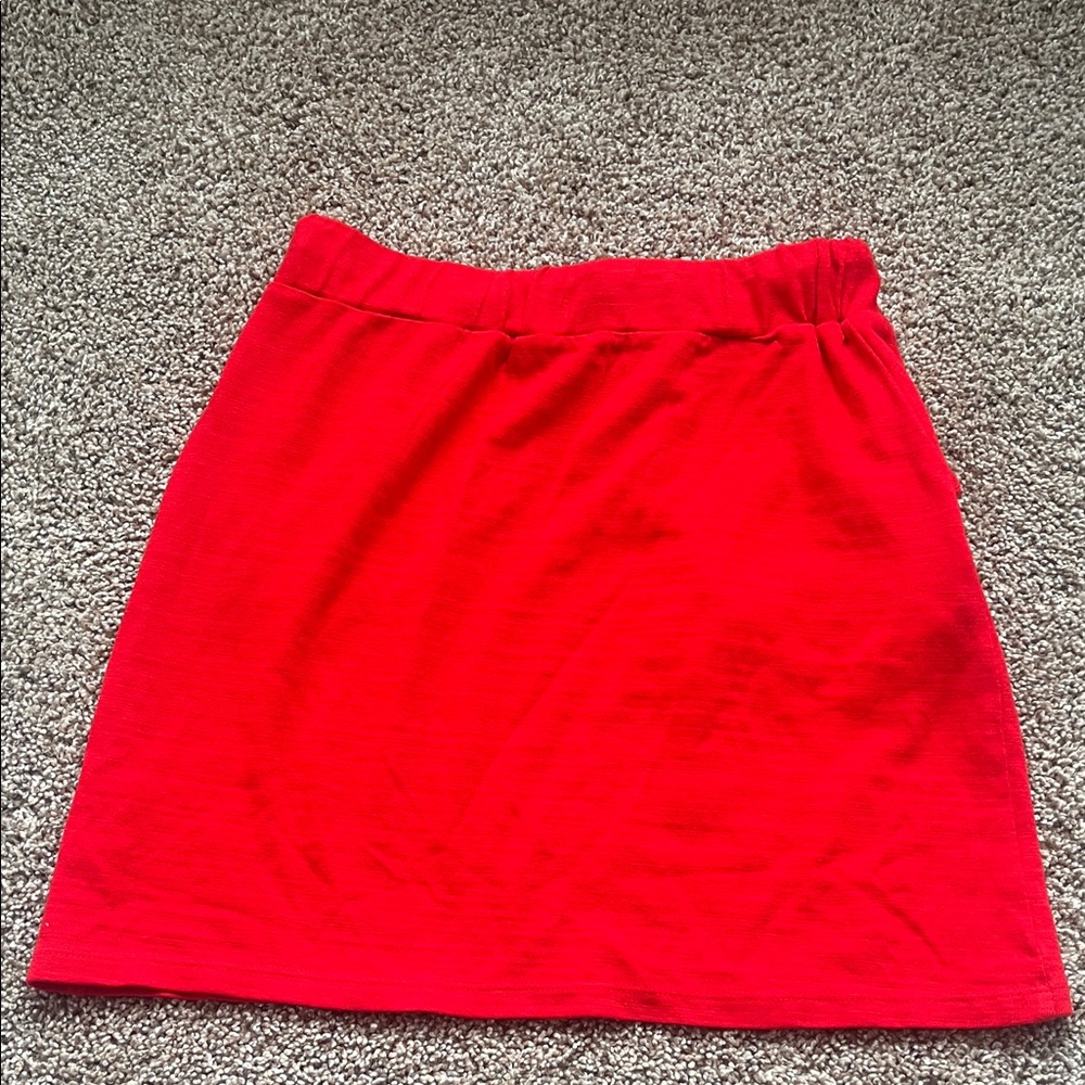 LOFT Bright Red Knit Drawstring Mini Skirt - Picture 4 of 4
